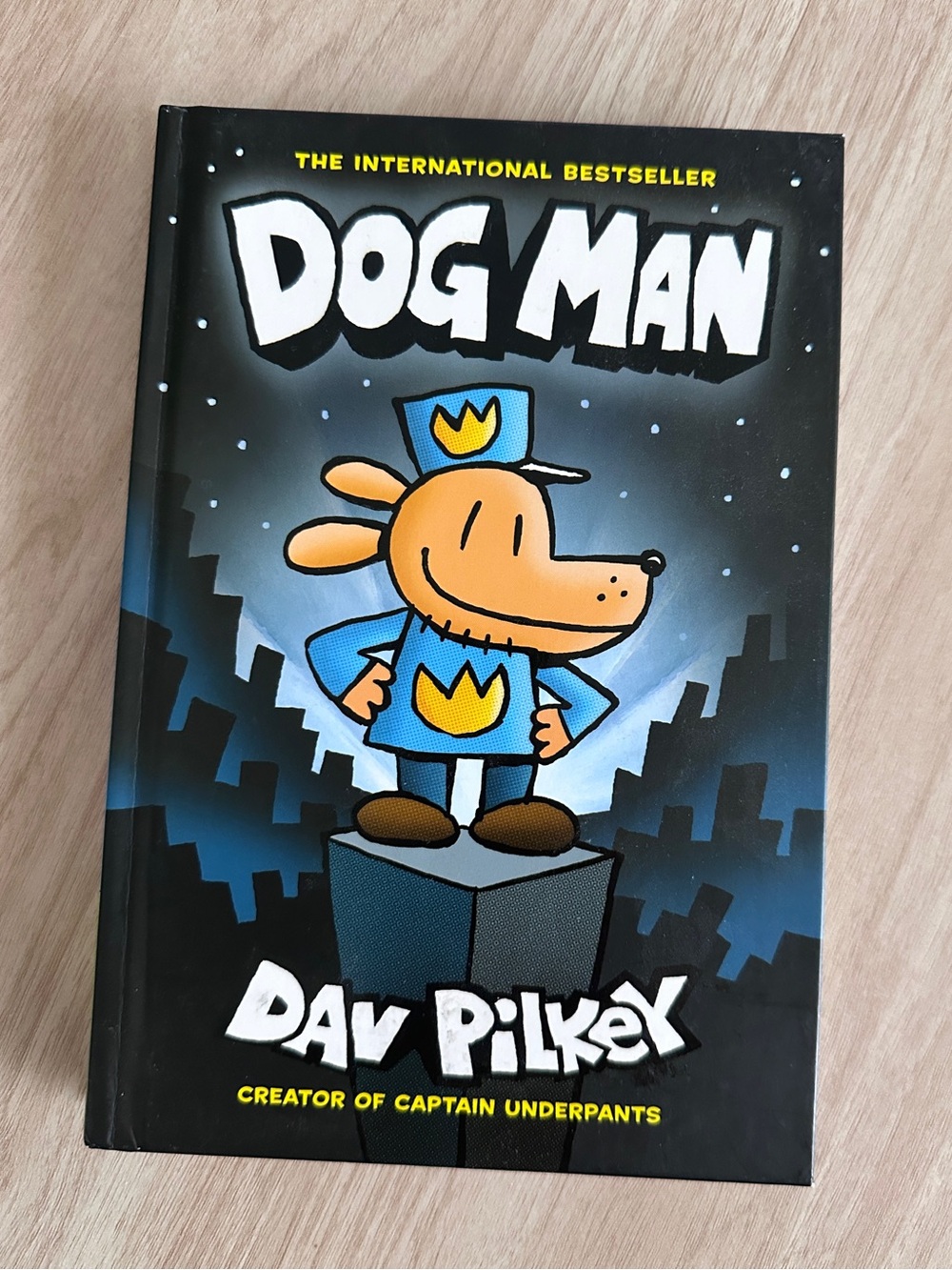 Dog Man Hardcover Book in Blue and Black - Children's Graphic Novel